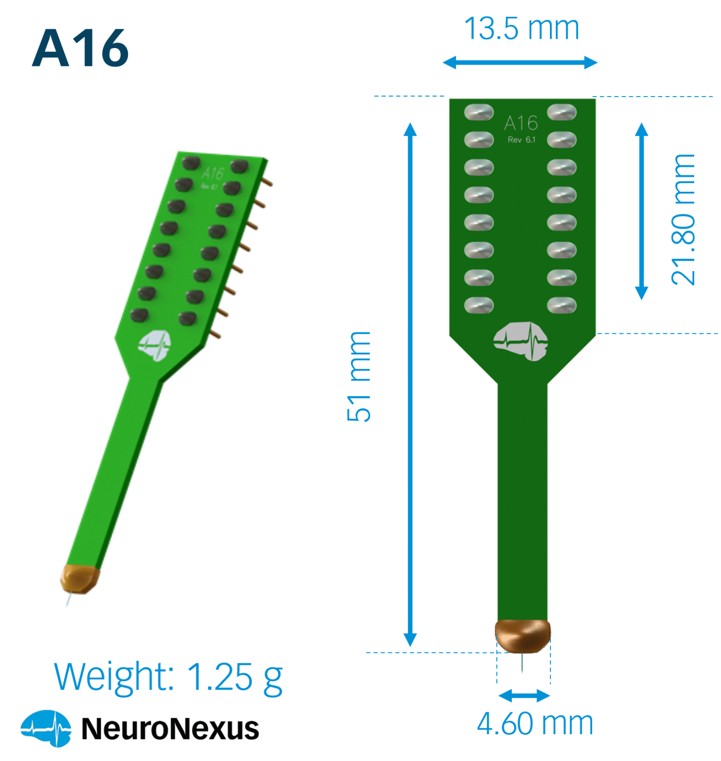 16 channel probes (acute) - NPI Electronic